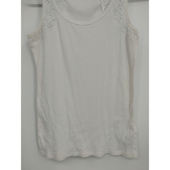 L.O.G.G Label of Graded Gods H&M White Open Knit Strap Tank Top Large - Picture 3 of 10